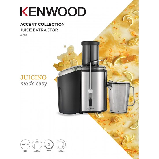 Kenwood Accent Collection Centrifugal Juicer Black and Metal -JEM02.A0BK (International Warranty)
