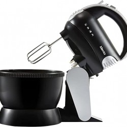 Mienta Hand Mixer with Stand, 300 Watt, Black Silver - HM13529A
